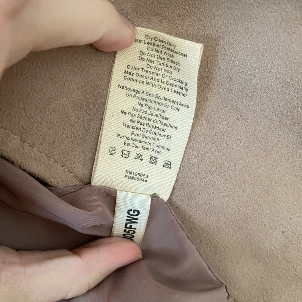L’AGENCE Arbor Suede Goatskin Wrap Vest in Cashew - Picture 9 of 14